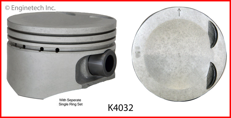 Enginetech K4032(4)PSTD Engine Piston Kit with Full Ring Stack for Suzuki Forenza & Reno