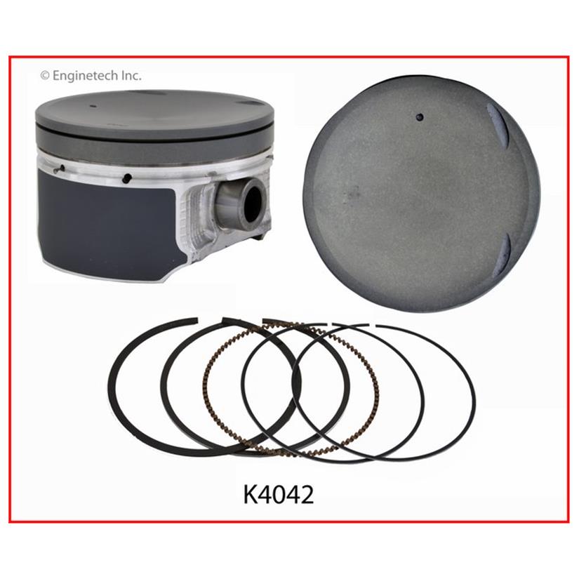 Enginetech K4042(4).50 Engine Piston Kit with Separate Full Ring Stack for Nissan Vehicles
