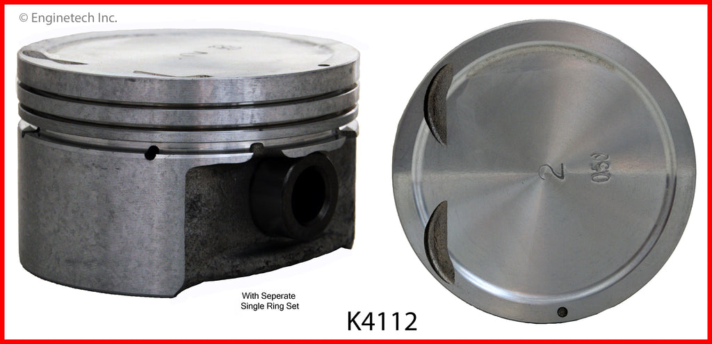 Enginetech K4112(4)P.50 Engine Piston Kit with Full Ring Stack for Kia Rio 2003-2005