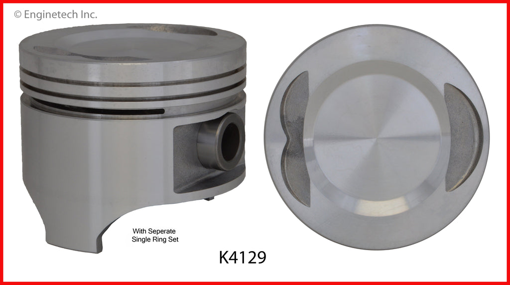 Enginetech K4129(4)PSTD Engine Piston Kit with Separate Full Ring Stack for Mazda and Kia