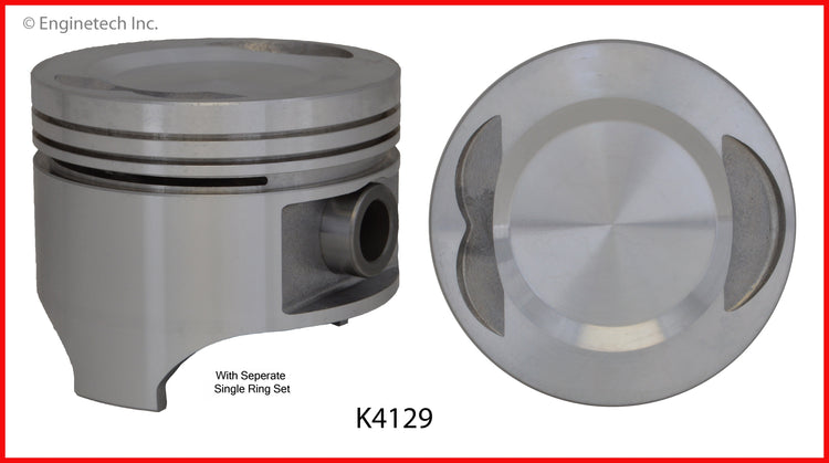 Enginetech K4129(4)PSTD Engine Piston Kit with Separate Full Ring Stack for Mazda and Kia