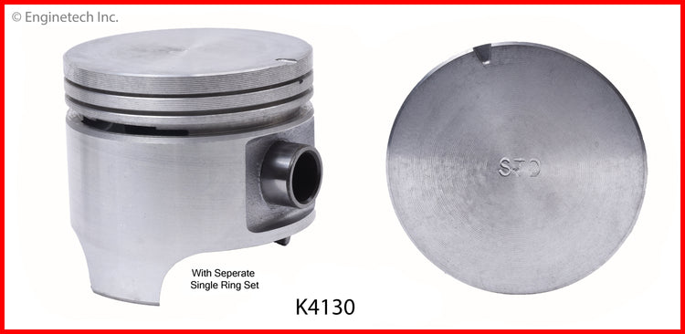 Enginetech K4130(4)P.50 Engine Piston Kit with Separate Full Ring Stack for Mazda and Ford
