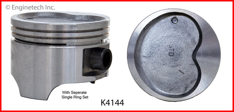Enginetech K4144(4)P.50 Engine Piston Kit with Full Ring Stack for Chevy Nova and Toyota Corolla