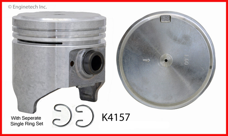 Enginetech K4157(4)PSTD Engine Piston Kit with Separate Full Ring Stack for Toyota Celica and Corona