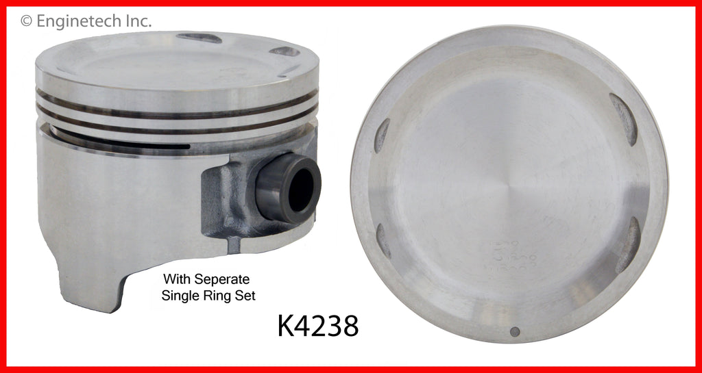 Enginetech K4238(4)P.50 Engine Piston Kit with Separate Full Ring Stack for Nissan D21 & Pathfinder
