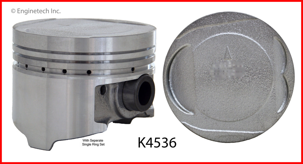 Enginetech K4536(4)PSTD Engine Piston Kit with Full Ring Stack for Mitsubishi Mighty Max