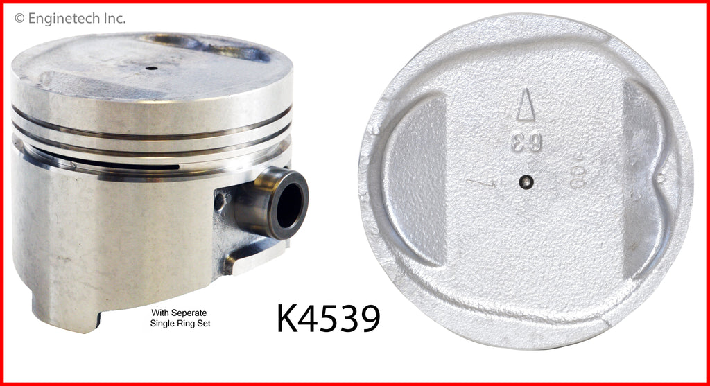 Enginetech K4539(4)P.50 Engine Piston Kit with Full Ring Stack for Dodge and Plymouth Models