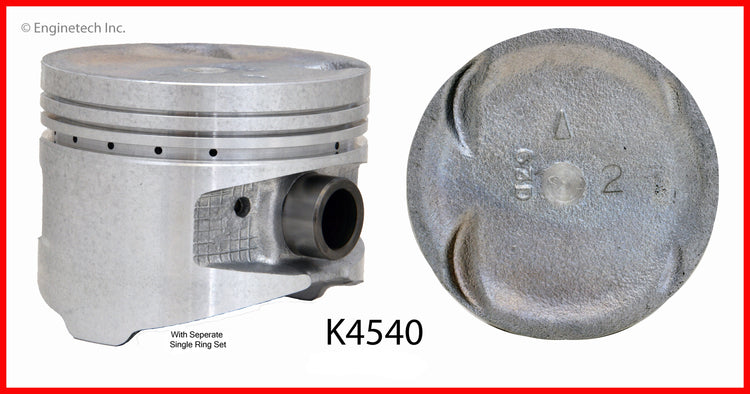 Enginetech K4540(4)P.50 Engine Piston Kit with Full Ring Stack for Mitsubishi Galant