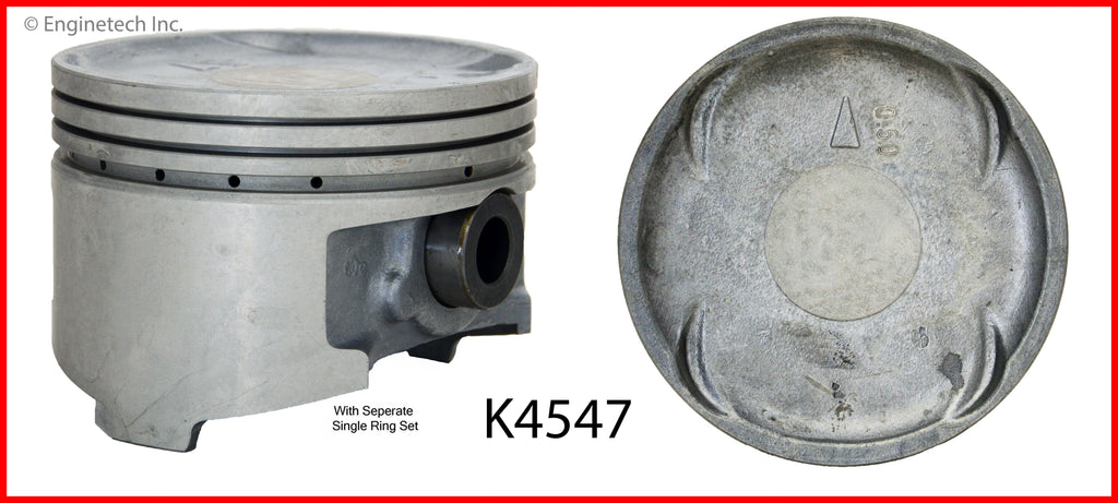 Enginetech K4547(6)PSTD Engine Piston Kit with Full Ring Stack for Dodge Stealth and Mitsubishi 3000GT