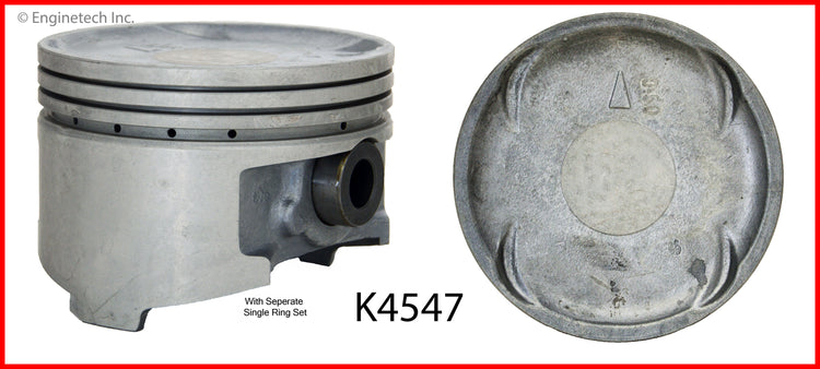 Enginetech K4547(6)PSTD Engine Piston Kit with Full Ring Stack for Dodge Stealth and Mitsubishi 3000GT