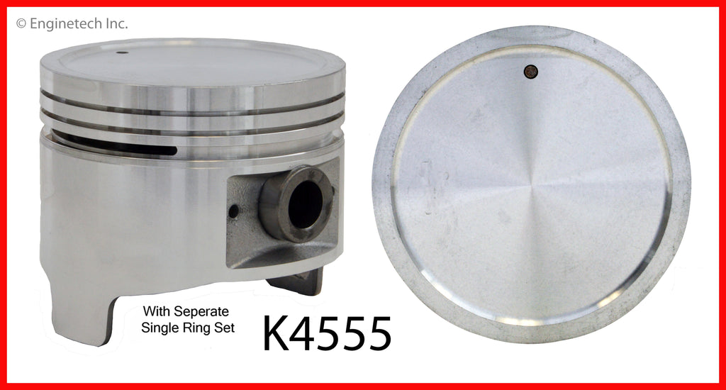 Enginetech K4555(4)PSTD Engine Piston Kit with Full Ring Stack for Isuzu Vehicles