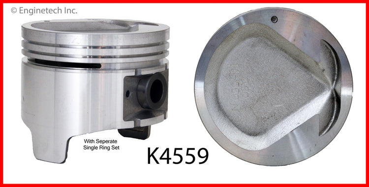 Enginetech K4559(4)PSTD Engine Piston Kit with Separate Full Ring Stack for Isuzu Vehicles