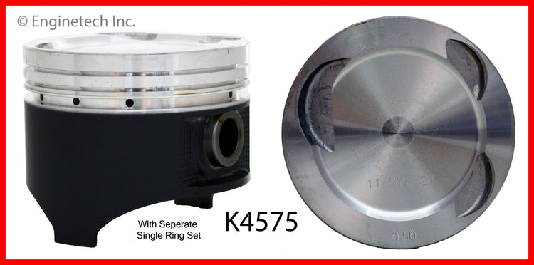 Enginetech K4575(6)PSTD Engine Piston Kit with Full Ring Stack for Mazda MPV and 929