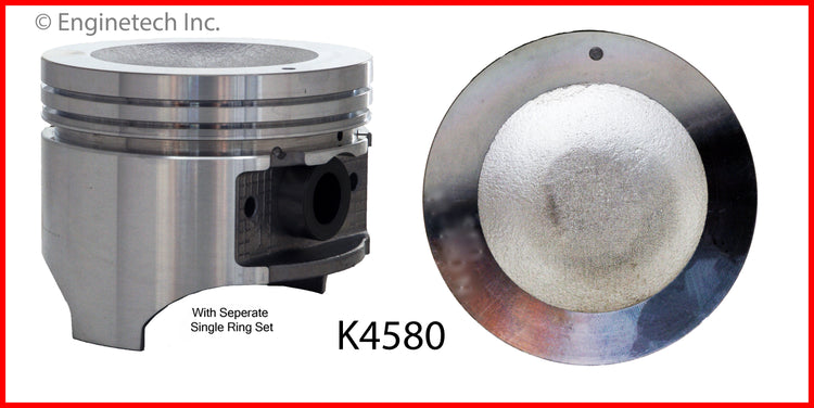 Enginetech K4580(4)PSTD Engine Piston Kit with Separate Full Ring Stack