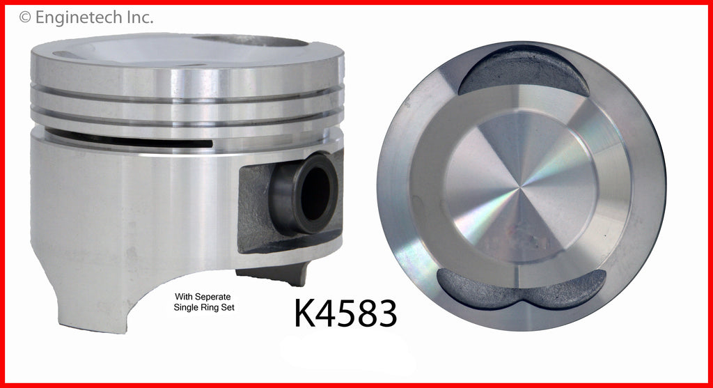 Enginetech K4583(4)P.50 Engine Piston Kit with Separate Full Ring Stack for Mazda B2200 (1987-1993)