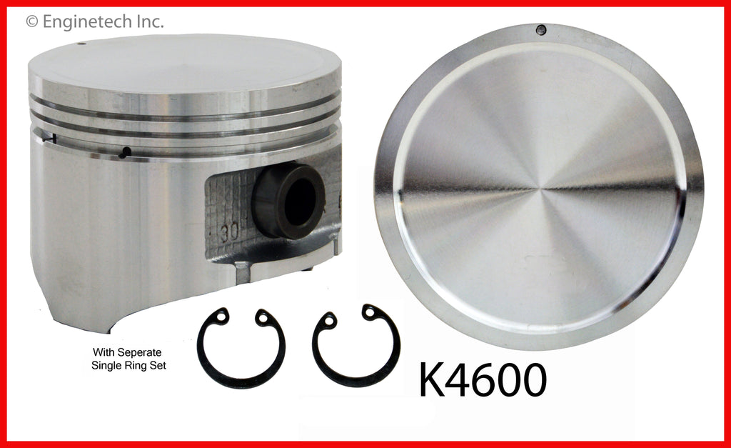 Enginetech K4600(4)PSTD Engine Piston Kit with Full Ring Stack for Nissan 240SX and Axxess