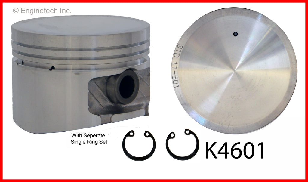 Enginetech K4601(4)PSTD Engine Piston Kit with Separate Full Ring Stack for Nissan Sentra and NX