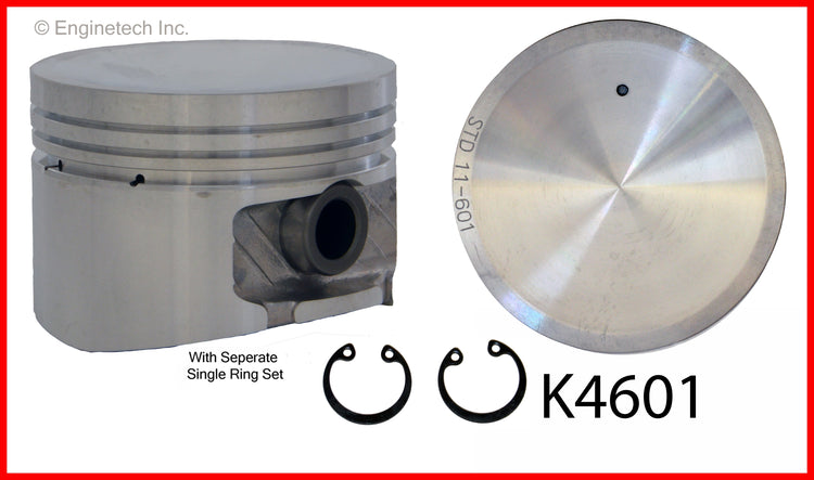 Enginetech K4601(4)PSTD Engine Piston Kit with Separate Full Ring Stack for Nissan Sentra and NX