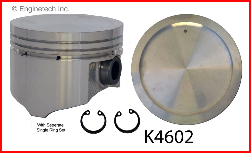 Enginetech K4602(4)PSTD Engine Piston Kit with Separate Full Ring Stack for Nissan and Infiniti Models