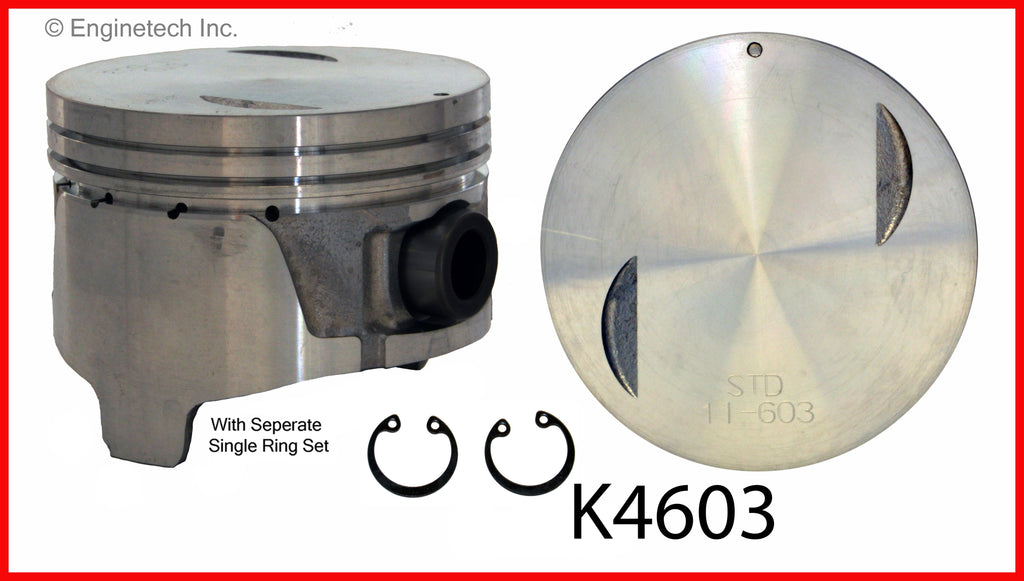 Enginetech K4603(6)PSTD Engine Piston Kit with Separate Full Ring Stack