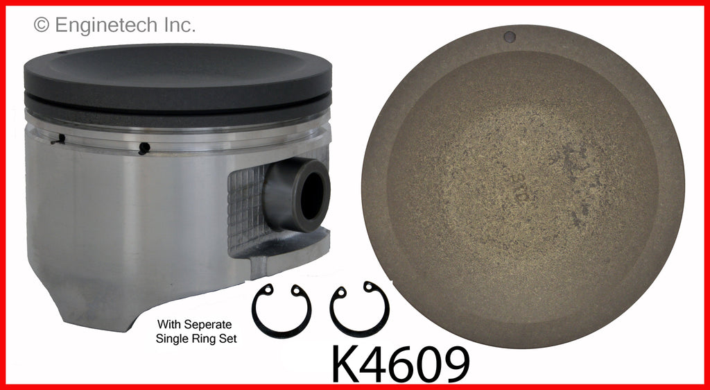 Enginetech K4609(4)P.50 Engine Piston Kit with Separate Full Ring Stack for Nissan 240SX and Altima