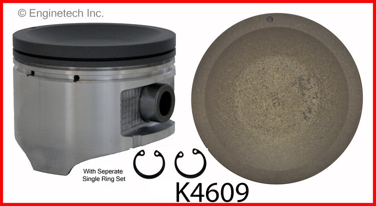 Enginetech K4609(4)PSTD Engine Piston Kit with Separate Full Ring Stack for Nissan 240SX and Altima