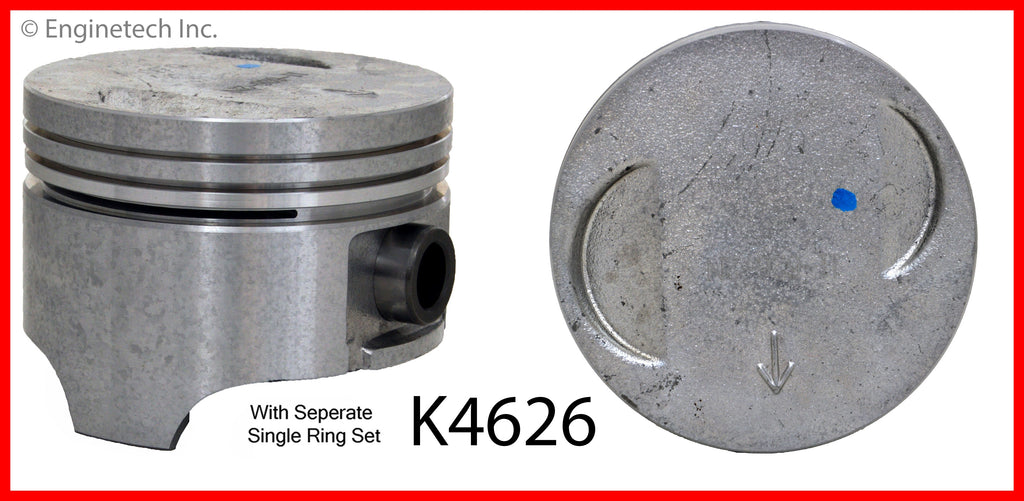 Enginetech K4626(4)PSTD Engine Piston Kit with Separate Full Ring Stack for Suzuki Samurai and Swift