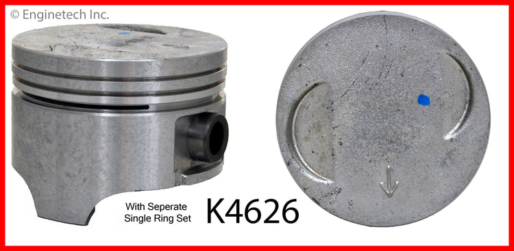 Enginetech K4626(4)PSTD Engine Piston Kit with Separate Full Ring Stack for Suzuki Samurai and Swift