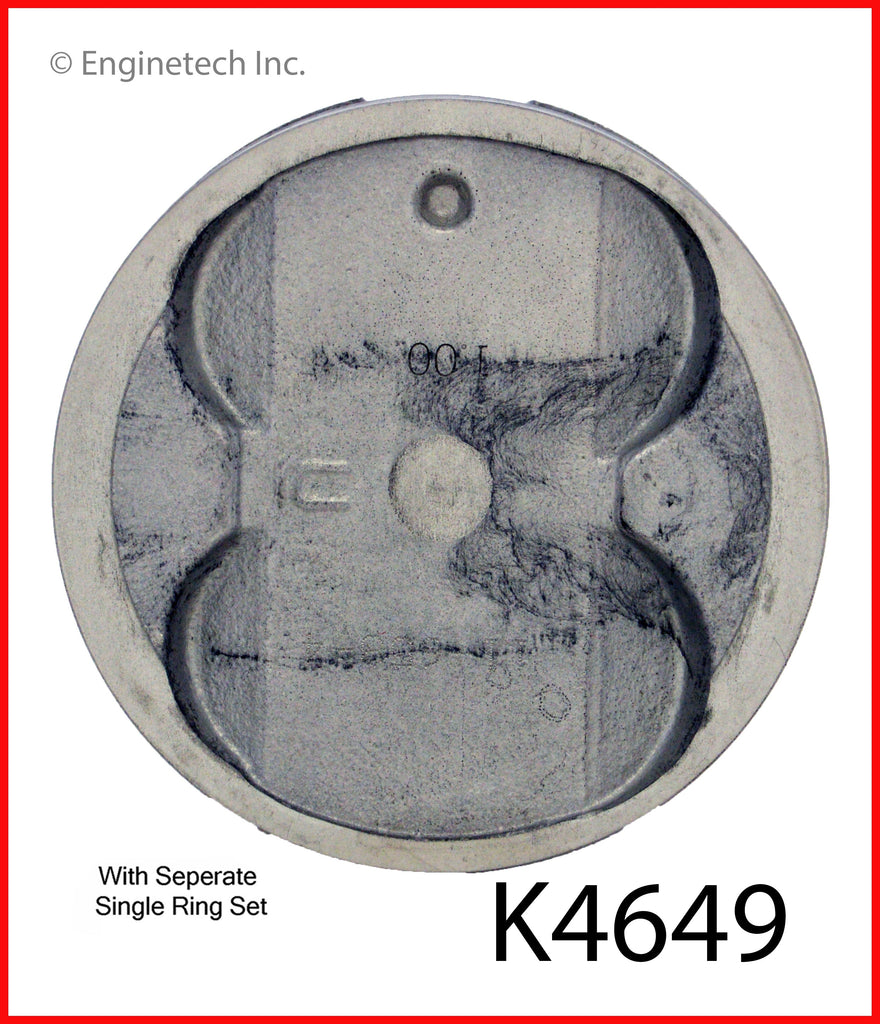 Enginetech K4649(4)P.50 Engine Piston Kit with Full Ring Stack for Toyota Corolla and MR2