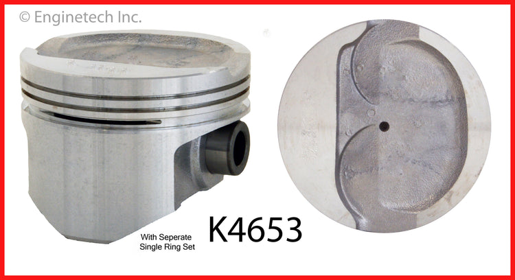Enginetech K4653(6)P.50 Engine Piston Kit with Separate Full Ring Stack for Toyota 4Runner and Pickup