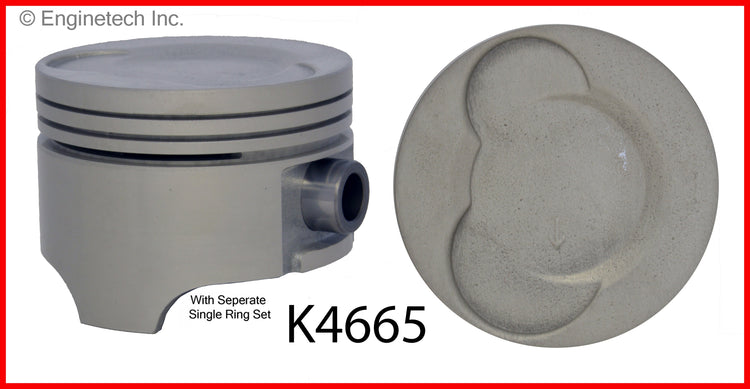 Enginetech K4665(3)PSTD Engine Piston Kit with Separate Full Ring Stack for Chevy and Geo Metro