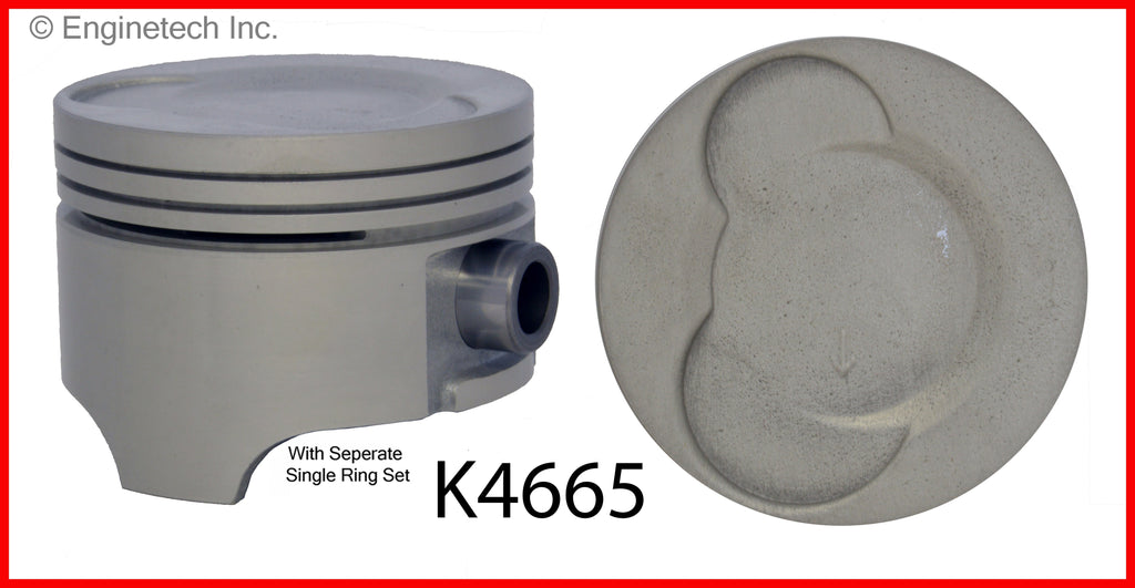 Enginetech K4665(3)P.50 Engine Piston Kit with Separate Full Ring Stack for Chevy and Geo Metro