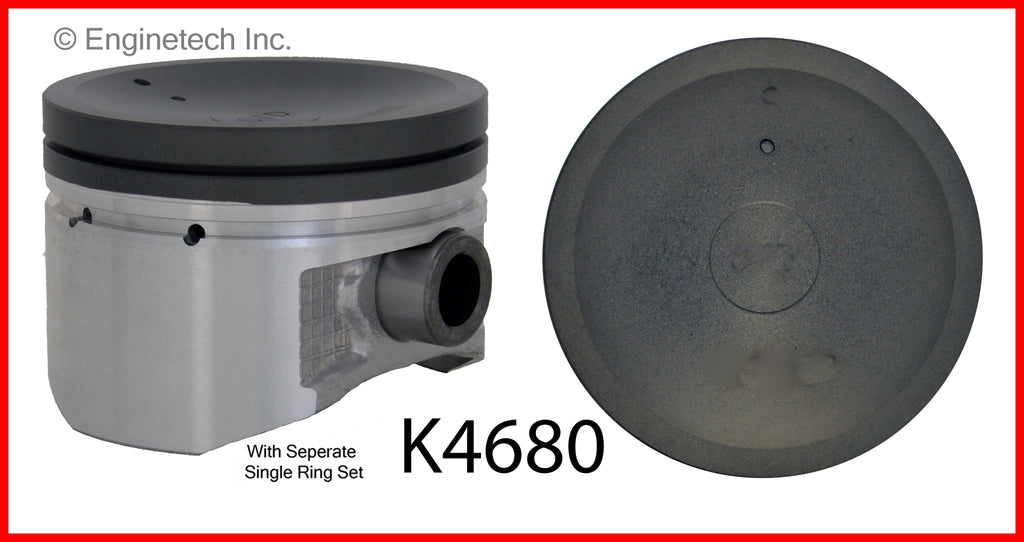 Enginetech K4680(4)P.50 Engine Piston Kit with Full Ring Stack for Nissan 200SX and Sentra