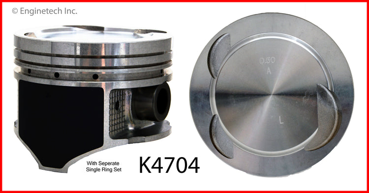Enginetech K4704(6)P.50 Engine Piston Kit with Full Ring Stack for Mazda MPV (1994-1998)