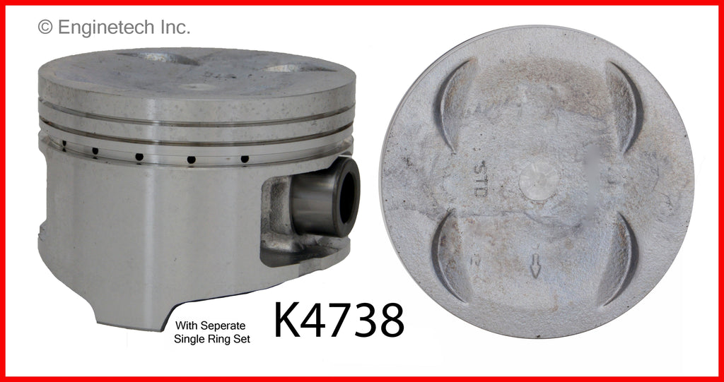 Enginetech K4738(4)P.50 Engine Piston Kit with Full Ring Stack for Honda CR-V 1997-1998