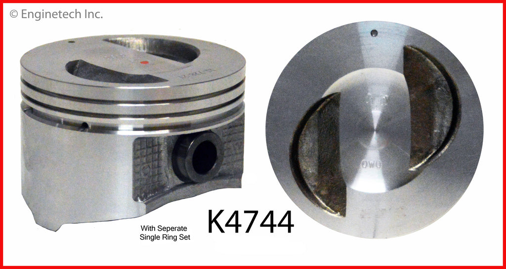 Enginetech K4744(6)PSTD Engine Piston Kit with Full Ring Stack for Nissan and Mercury Vehicles