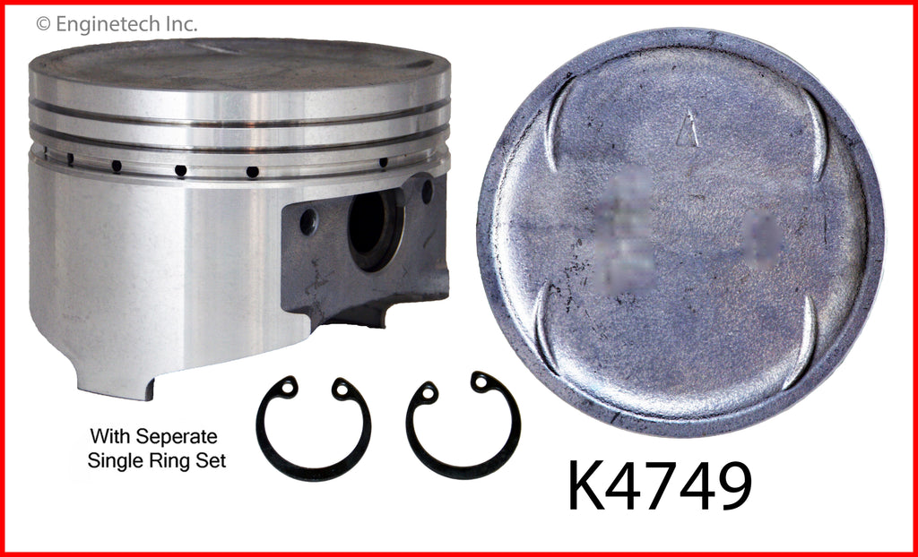 Enginetech K4749(6)P.50 Engine Piston Kit with Separate Full Ring Stack for Mitsubishi Montero