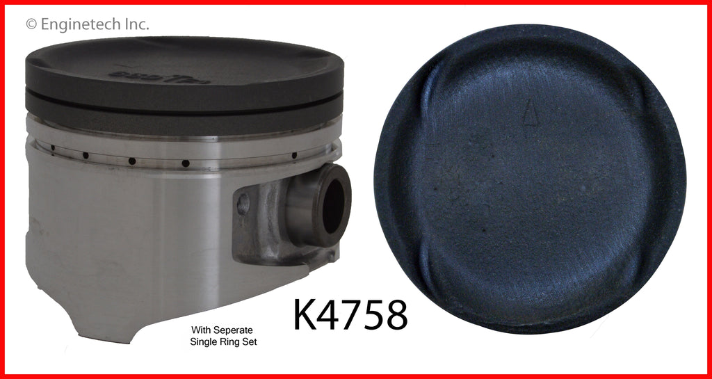 Enginetech K4758(4)P.50 Engine Piston Kit with Separate Full Ring Stack for Eagle Talon and Plymouth Laser