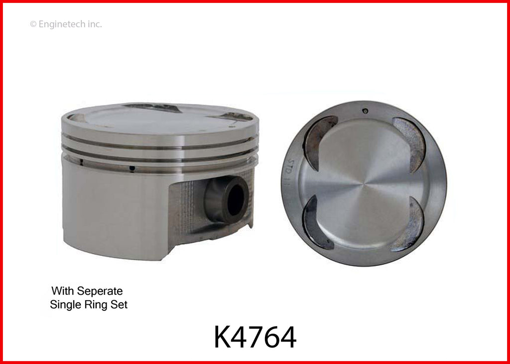 Enginetech K4764(6)P.50 Engine Piston Kit with Full Ring Stack for Isuzu Axiom and Rodeo