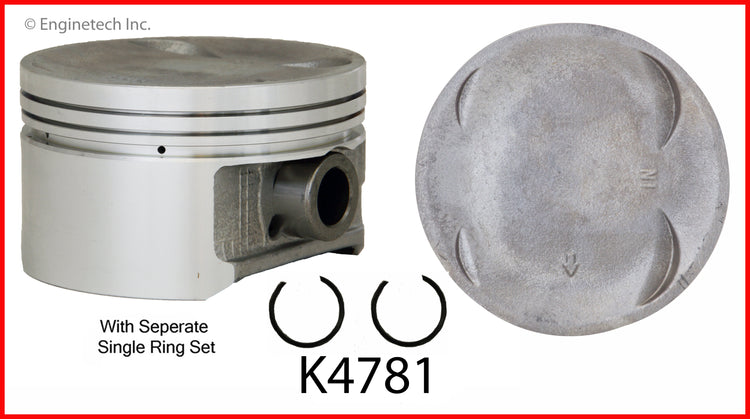 Enginetech K4781(4)P.50 Engine Piston Kit with Full Ring Stack for Honda Accord (1998-2002)