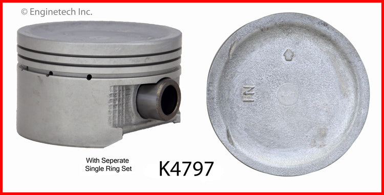 Enginetech K4797(4)P.50 Engine Piston Kit with Full Ring Stack for Honda Civic