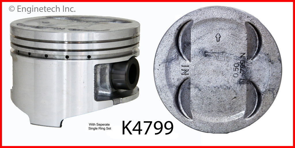 Enginetech K4799(4)P.50 Engine Piston Kit with Full Ring Stack for Honda CR-V