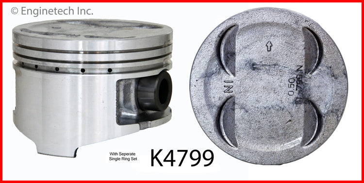 Enginetech K4799(4)P.50 Engine Piston Kit with Full Ring Stack for Honda CR-V