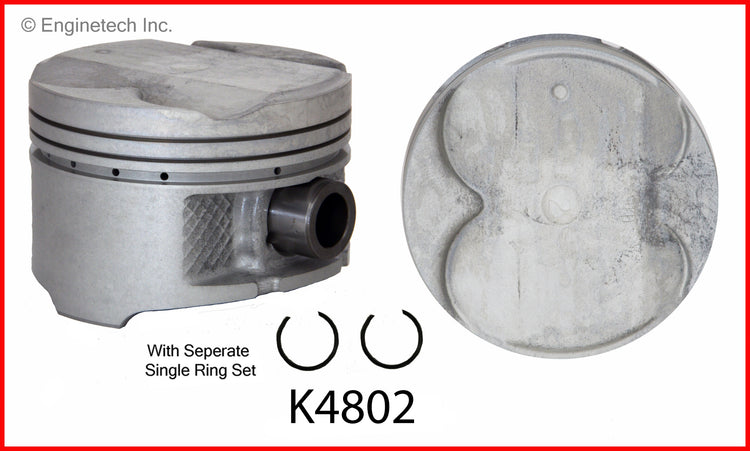 Enginetech K4802(4)P.50 Engine Piston Kit with Full Ring Stack for Toyota, Pontiac, and Lotus Models
