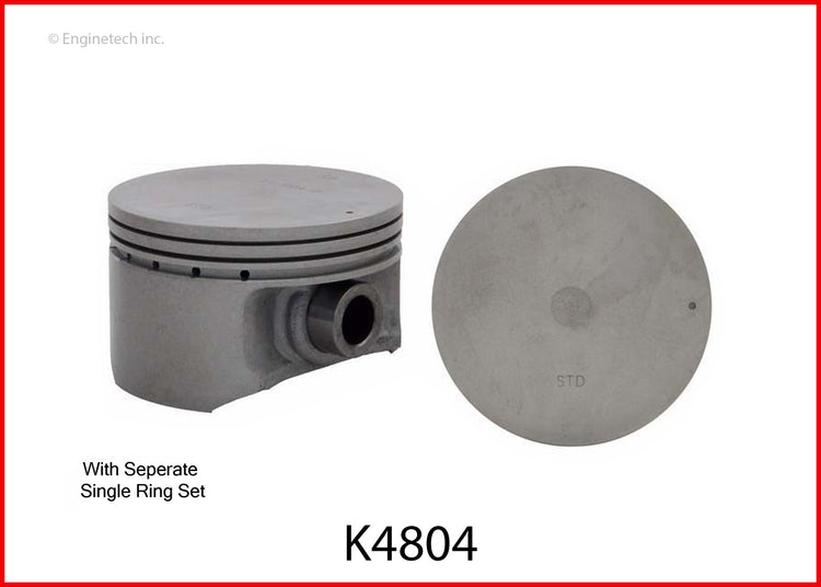 Enginetech K4804(4)PSTD Engine Piston Kit with Full Ring Stack — High-Quality Replacement for Domestic and Import Engines
