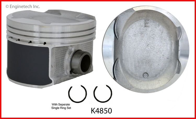 Enginetech K4850(4)P.50 Engine Piston Kit with Full Ring Stack – Fits 2001-2003 Toyota RAV4