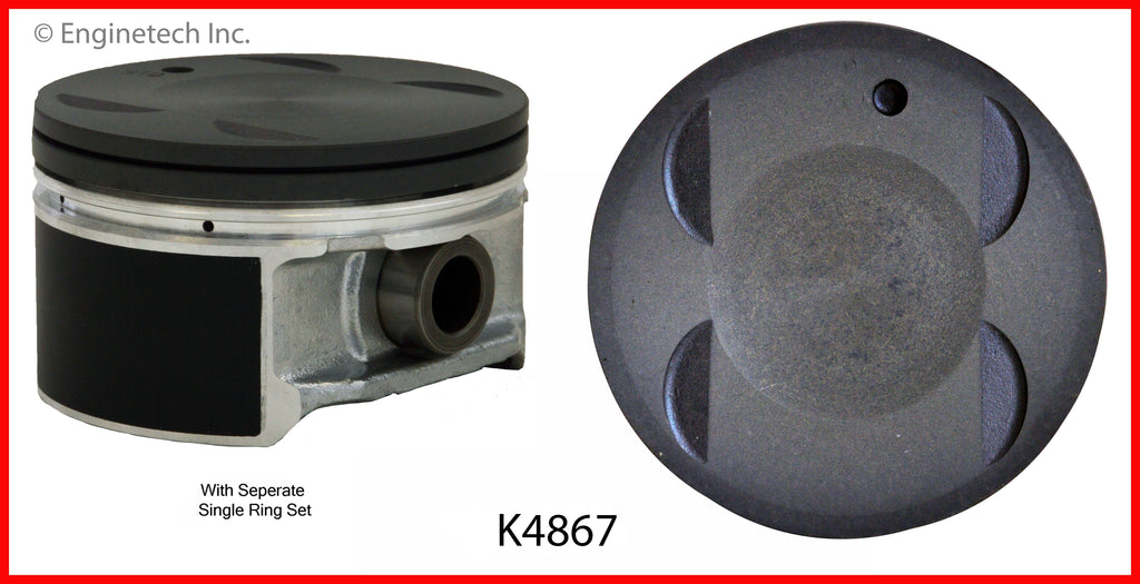 Enginetech K4867(6)PSTD Engine Piston Kit with Full Ring Stack for 2004-2006 Lexus and Toyota Vehicles