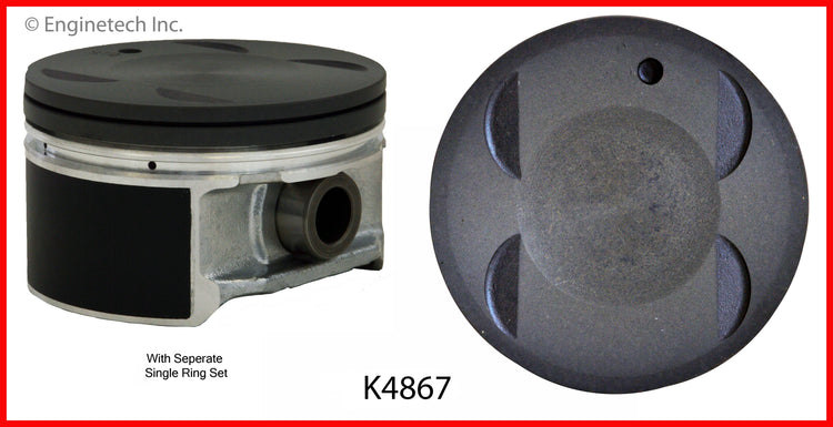 Enginetech K4867(6)P.50 Engine Piston Kit with Full Ring Stack for Lexus and Toyota Models