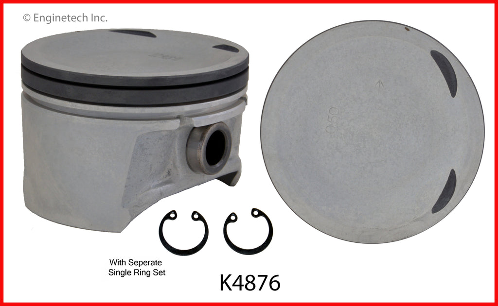 Enginetech K4876(4)PSTD Engine Piston Kit with Full Ring Stack for Nissan Sentra (2000-2006)
