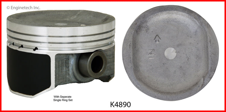 Enginetech K4890(4)PSTD Engine Piston Kit with Separate Full Ring Stack for Honda Fit 2007-2008